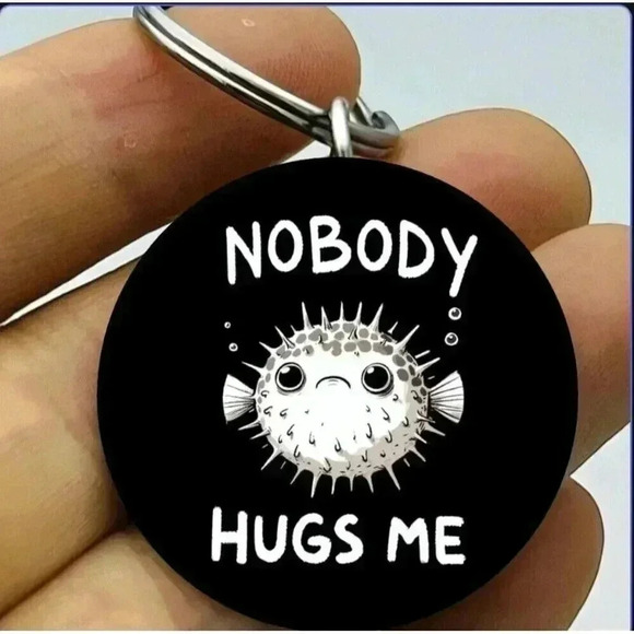 Japanese Blow Fish Hot Cute Funnu Needs Hug Keychain - Picture 1 of 1
